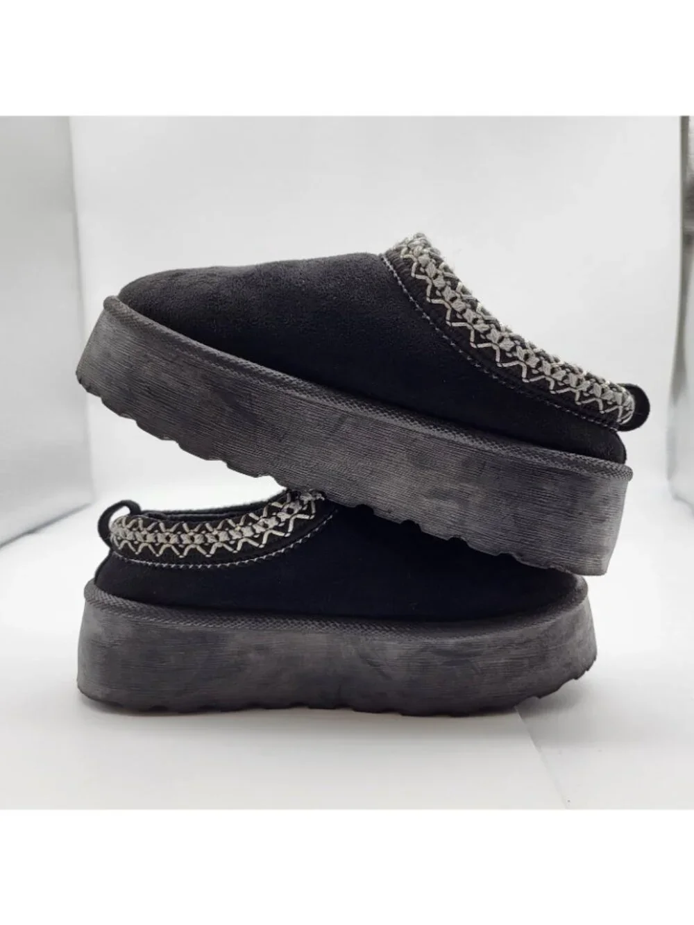 Olivia & Kate Stormy Platform Slippers Clogs Shoes Black Girls SZ 12